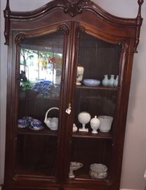 another display cabinet and Milk Glass collection