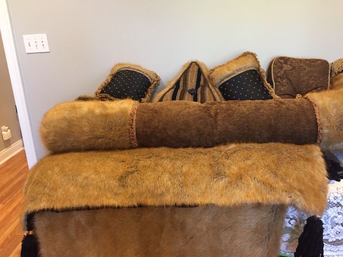 Custom made bedding out of Faux Fox Fur—perfect!!