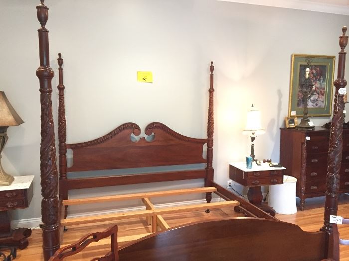 Fabulous carved four poster bed
