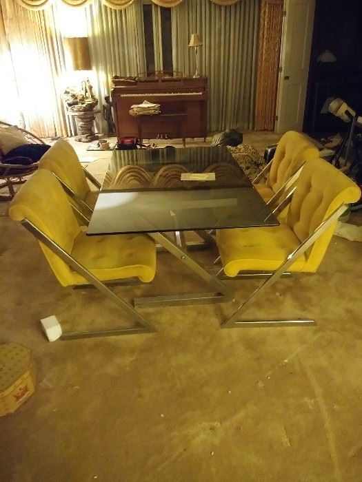 Milo Baughman style table and chairs