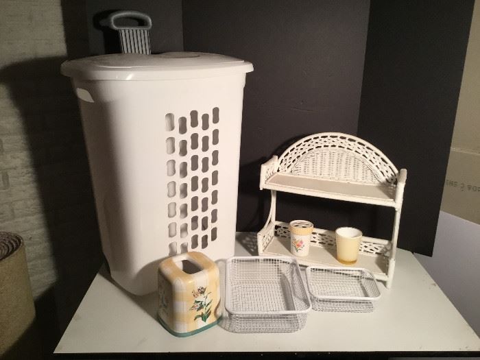 Laundry Hamper, Shelf, Bathroom Decor  https://www.ctbids.com/#!/description/share/7947