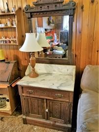 Vintage Marble Top Wash Stand / Chest