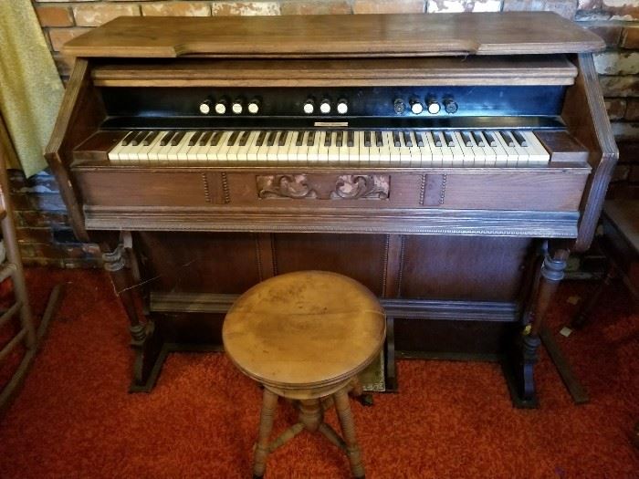 Antique Adler Parlor Organ  ( Works)   Antique Stool is available but not included with the Organ