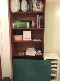 Sewing Supplies and book shelf