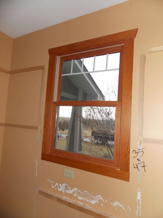 New senco double hung  mission style windows oak 