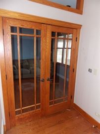 mission style oak french doors