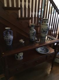 Sofa table with Delft and other similar items