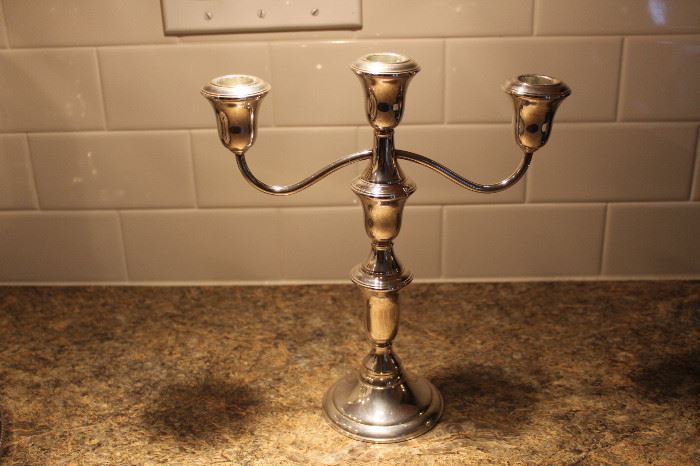 weighted sterling silver candelabra
