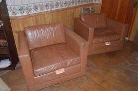 Leather chairs with couch