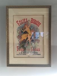 Antique poster professionally framed with stamp $895