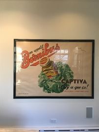 Italian vintage poster professionally framed $750