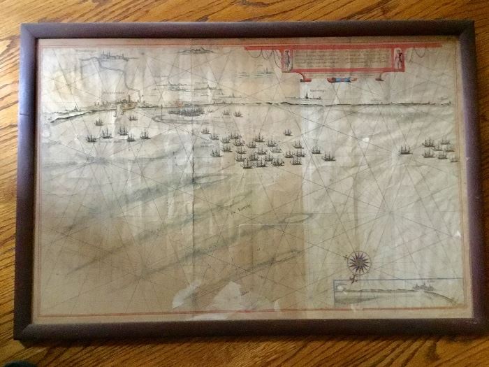 Antique map from 1600s. $400