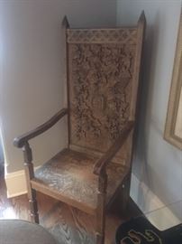 Rare antique carved chair. $2000
