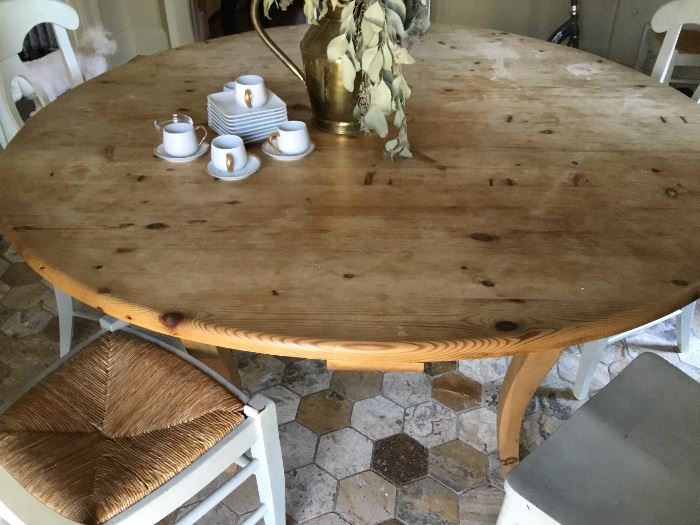61 inch vintage pine table.  $685