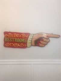 Vintage restroom sign 3 foot long  $75