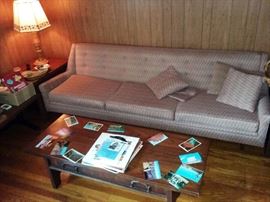 mid century modern couch, Lane tables