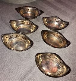 Sterling Silver Pierced Reticulated  Nut Bowls