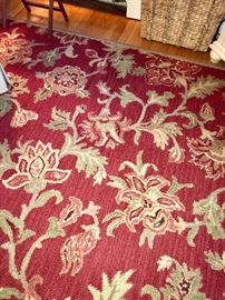Burgundy floral rug