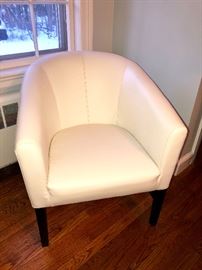 White leather style chair