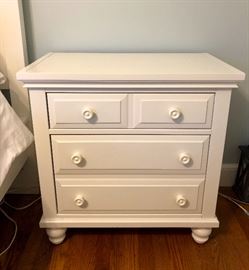 White side table, match for bed