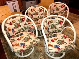 Four vintage swivel chairs with big 'ol round shabby chic table to go with it - we will set it up for you to see!