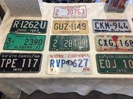 License plates from Georgia. South Carolina, Alabama, Texas