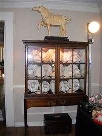 federal style china cabinet with sebring china