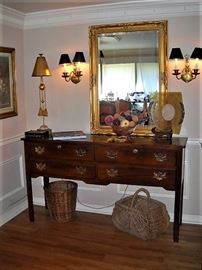 side board with 2 felt locking drawers