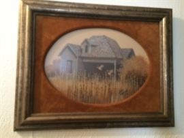 John French "Quail & House" 6x9
