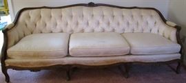 French Provincial sofa. This sofa and the love are a matching set and are the same color even though the pictures look a different color.