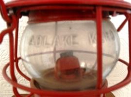 Closer view of railroad lantern