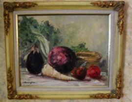 Original Fatheringham signed oil on canvas framed painting