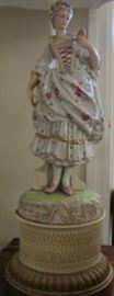 Close up of girl on Victorian lamp