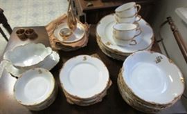 50 Pieces of Vintage Rex Bavaria Bone China, plus additional matching pieces of O. & E.G. Royal Austria, Racine Bavaria, and Versailles Bavaria