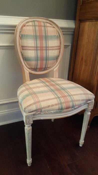 Set of 4 French Style Side Chairs, 1 Arm Chair.