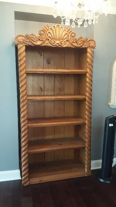 Hand Carved Book Case.