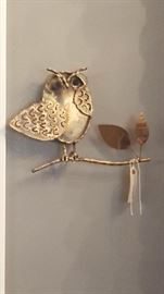 Owl  Wall Sculpture - Signed C. Jere 1972
