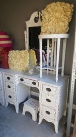 Shabby Chic Vanity, Side Table, Radio, Dining Table and Desk!