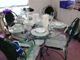 Wrought iron $145  Noritake Biarritz Ser 12 w/many extra pcs. $350