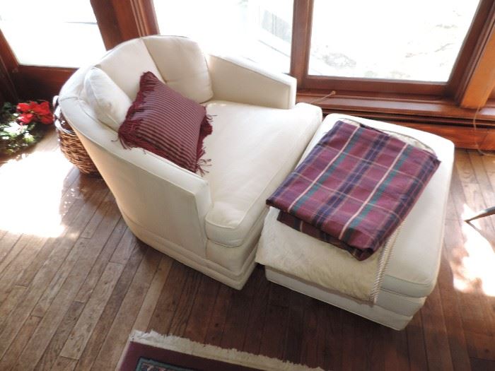 Chair and Ottoman (shows wear)