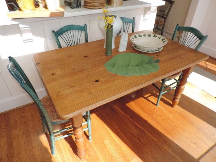 Hard Pine Kitchen table and 6 CHAIRS - Set