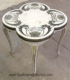Clover Top Vintage Italian Marble Top Table 