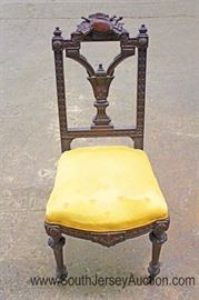 ANTIQUE Walnut Victorian Side Chair 