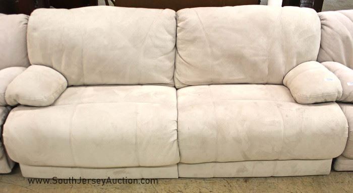 3 Piece Contemporary White Living Room Set with Recliners 