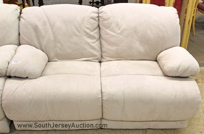 3 Piece Contemporary White Living Room Set with Recliners 