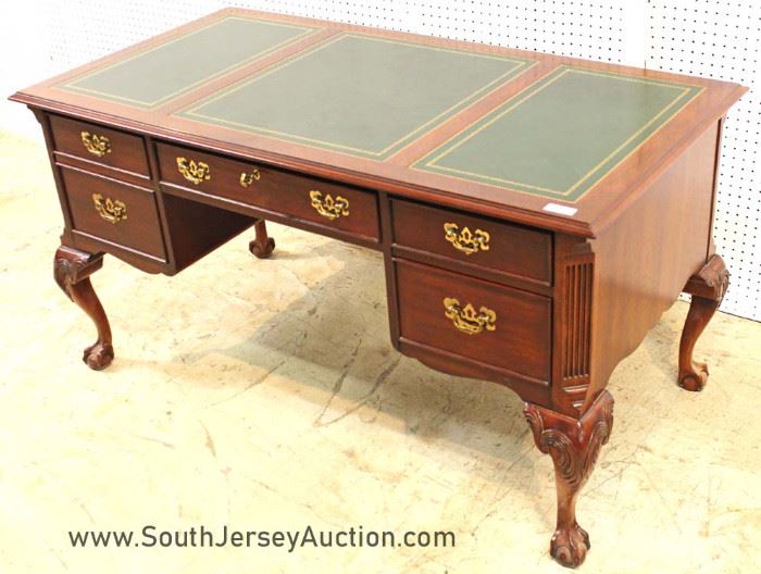 SOLID Mahogany Ball and Claw Leather Top Executive Desk by "Sligh Furniture" 