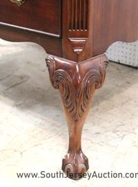 SOLID Mahogany Ball and Claw Leather Top Executive Desk by "Sligh Furniture" 