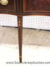  BEAUTIFUL Taper Leg and Banded Burl Mahogany Serpentine Buffet with Brass Gallery

by "American Masterpiece Collection by Hickory Furniture" 