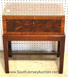 Burl Mahogany and Banded Document Box on Stand by "Southampton Furniture" 