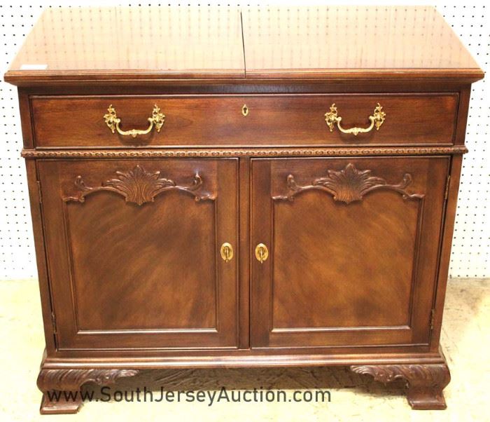 Chippendale Style SOLID Mahogany Flip Top Server by "Henredon Furniture" 
